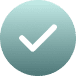 Checkmark icon inside a blue circle.