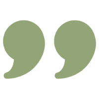 Green background with two large, faint quotation marks.